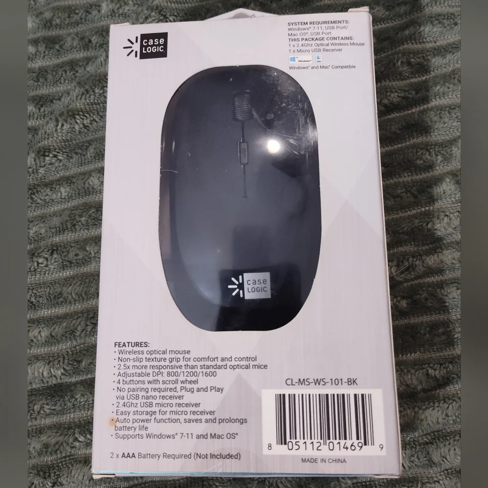 Case Logic Wireless Mouse - Black
